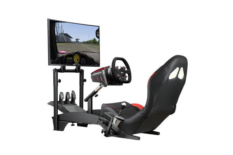 Premium Racing Simulator Cockpit Adjustable Gaming Chair with Monitor Stand