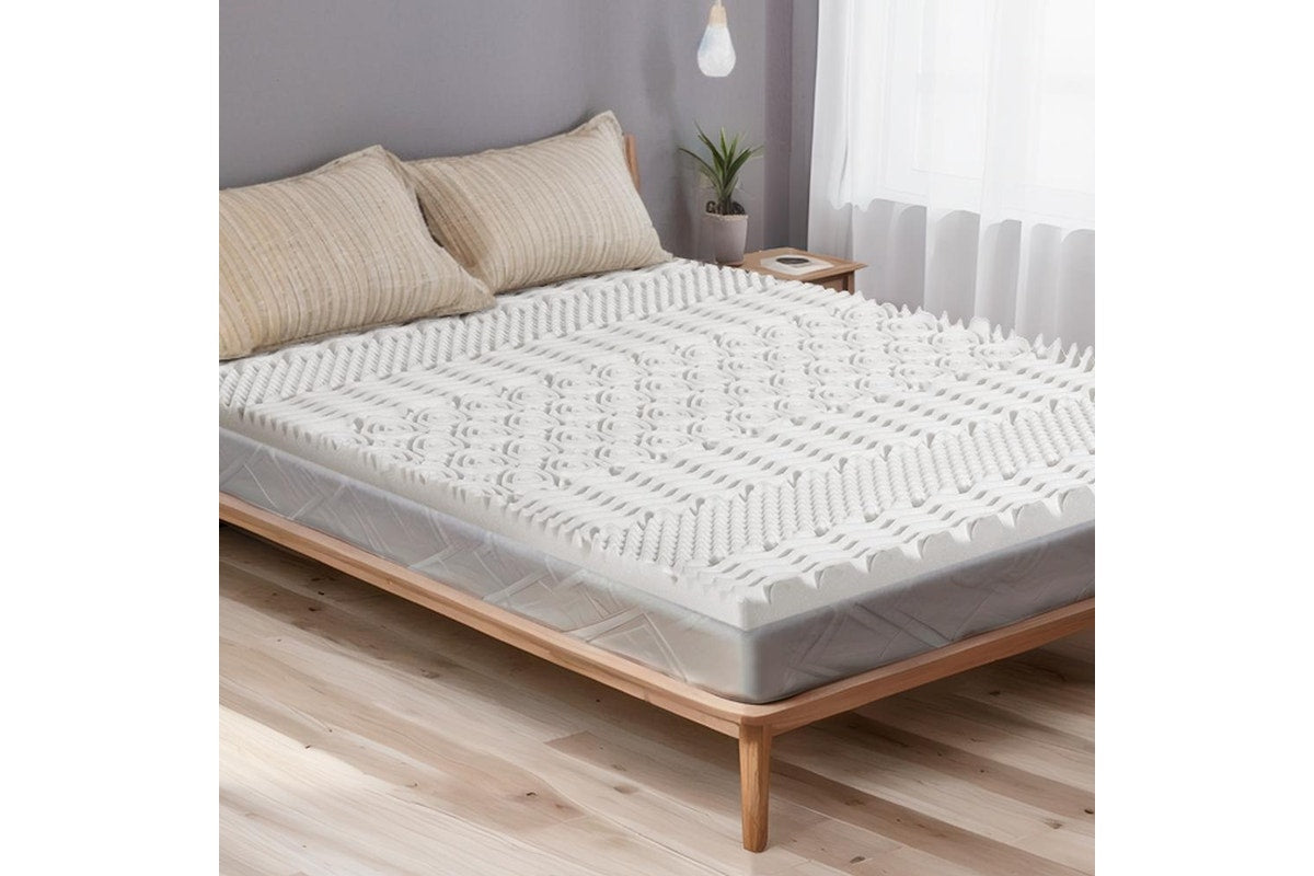 Giselle Bedding Memory Foam Mattress Topper 7-Zone 8cm Queen White