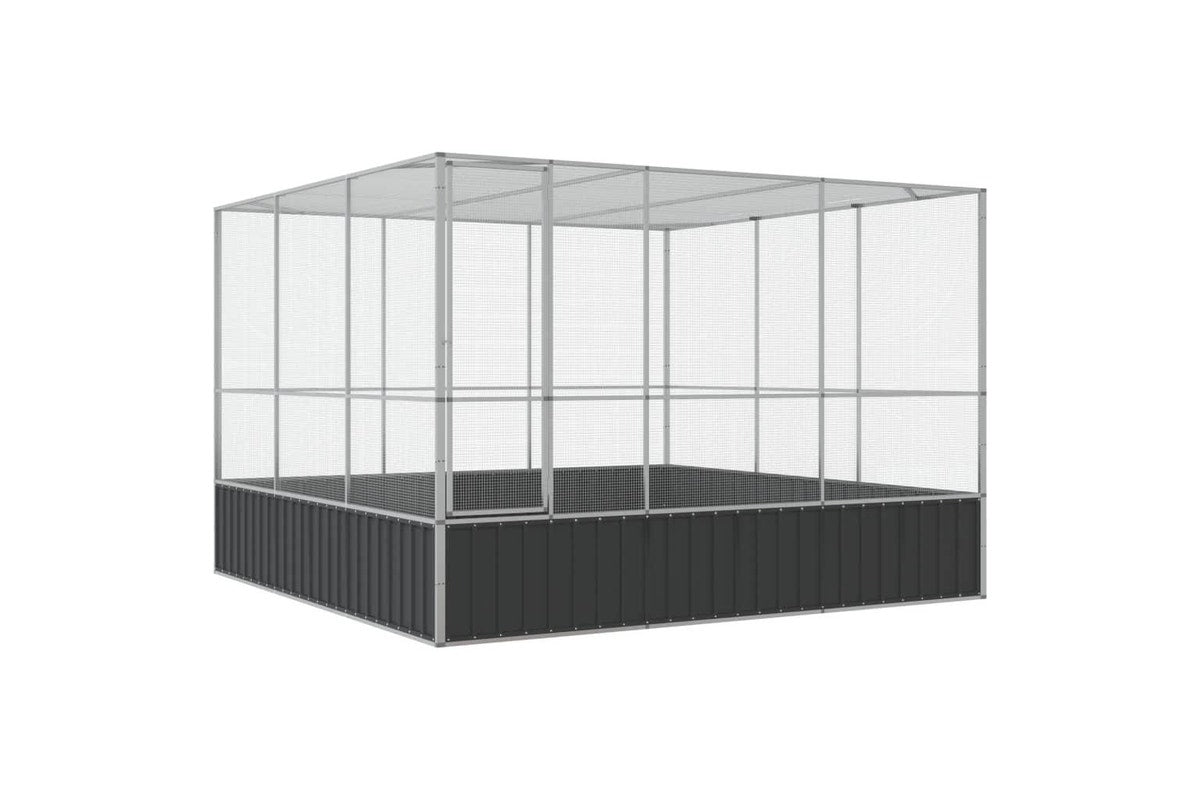 Aviary Silver 311x307x212 cm Steel vidaXL