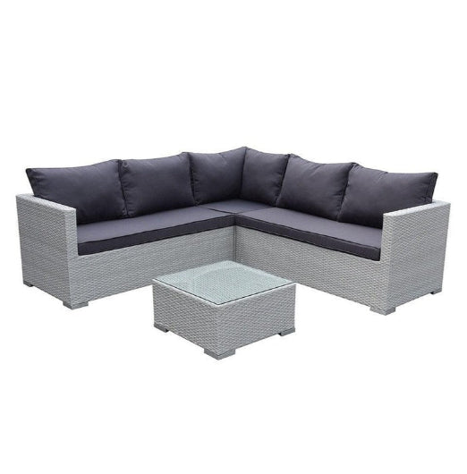 4pc Lounge Set Outdoor Sofa Furniture Rattan Wicker Corner w Table Garden Patio