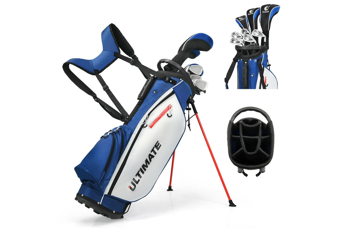 Costway Complete Men Golf Clubs Set Starters w/Stand Bag 10 Pieces Alloy/Graphite Drive, Right Hand