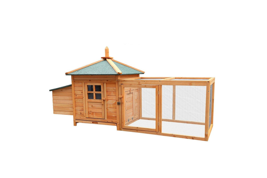 Furtastic Large Wooden Chicken Coop Rabbit Hutch Nesting Box Fir Wood