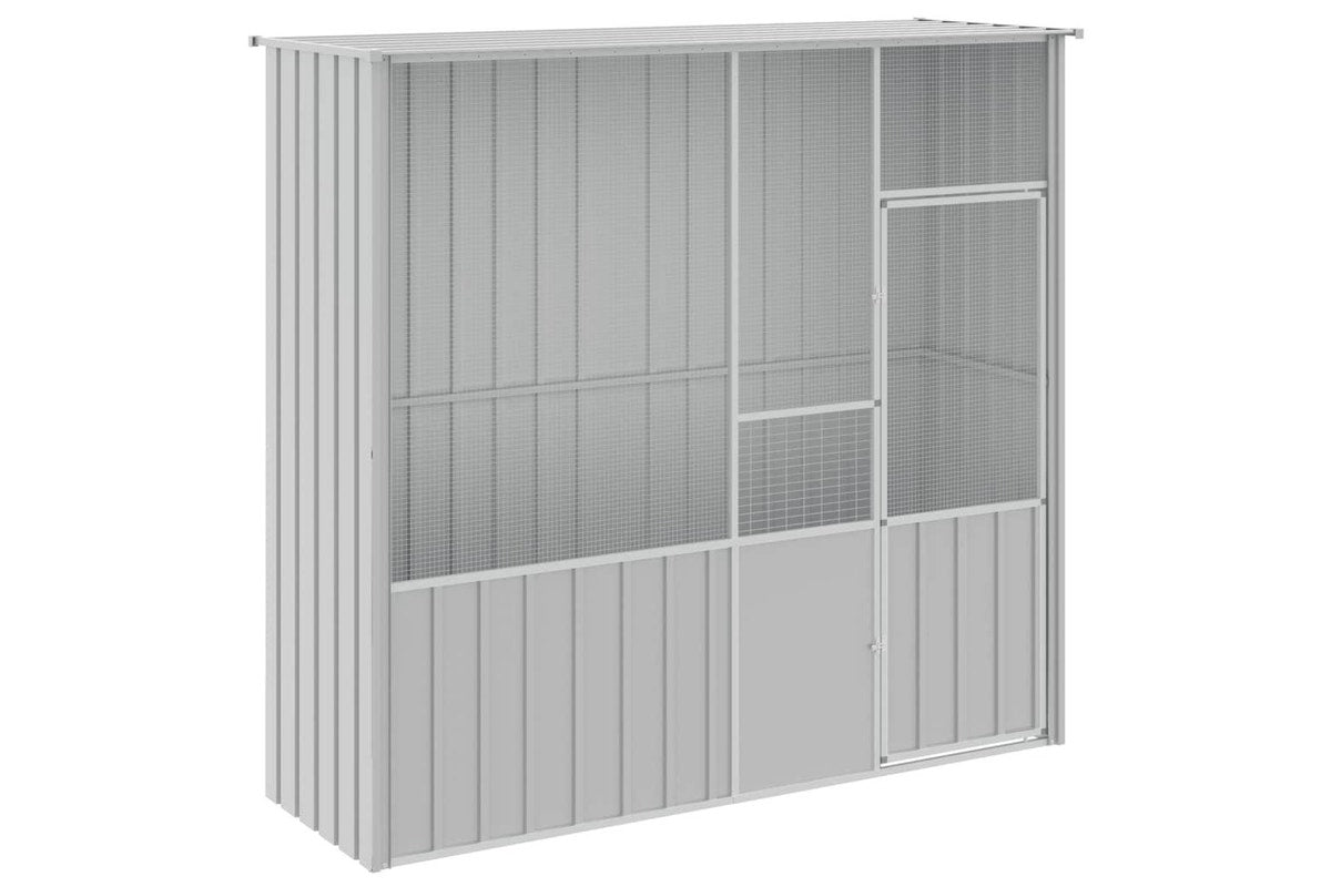Bird Cage Grey 215x78x200 cm Galvanised Steel vidaXL