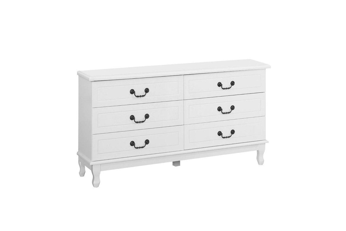 Chest of Drawers Dresser Table Lowboy Storage Cabinet White KUBI Bedroom