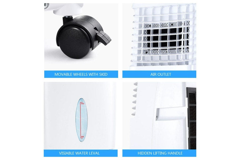10L Evaporative Air Cooler Fan Ionizer/Humidifier Remote Control Conditioner