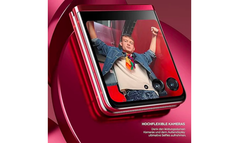 Motorola razr 40 Ultra 5G 256GB Storage + 8GB RAM - 6.9"/3.6" FHD Display - Dual SIM (Nano SIM + eSIM) Unlocked Android 13 Flip Phone - UK/EU Version (Viva Magenta)