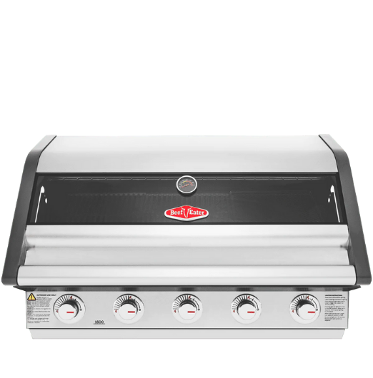 BeefEater 1600 Series Stainless Steel 4 Burner Built In BBQ w/ Cast Iron Burners & Grills - Body Only