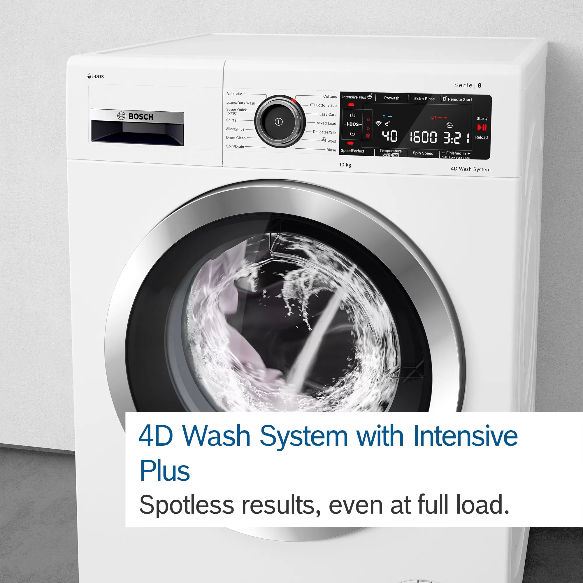Bosch Series 8 washing machine, front loader 9 kg 1400 rpm