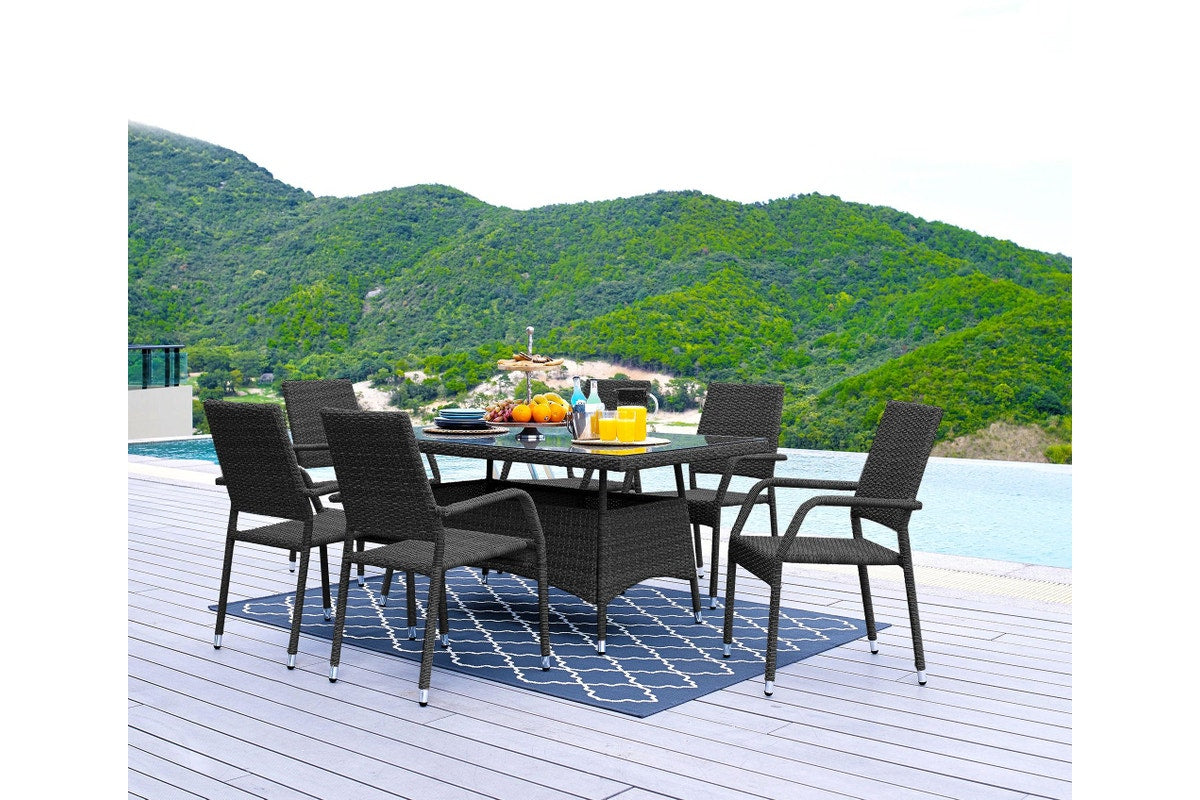 7Pcs Outdoor Dining Set Furniture Chair Table Rattan Wicker Lounge Patio Stylish