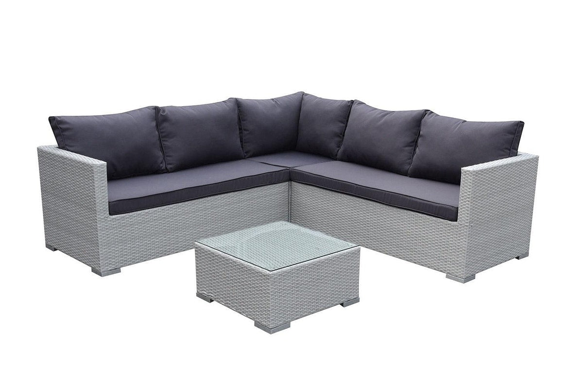 4pc Lounge Set Outdoor Sofa Furniture Rattan Wicker Corner w Table Garden Patio