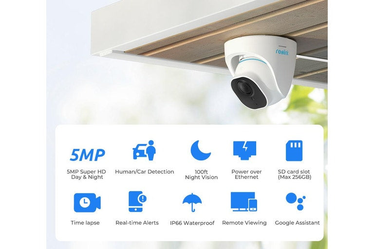Reolink 5MP PoE Security Camera System 8-Channel NVR with 2TB HDD