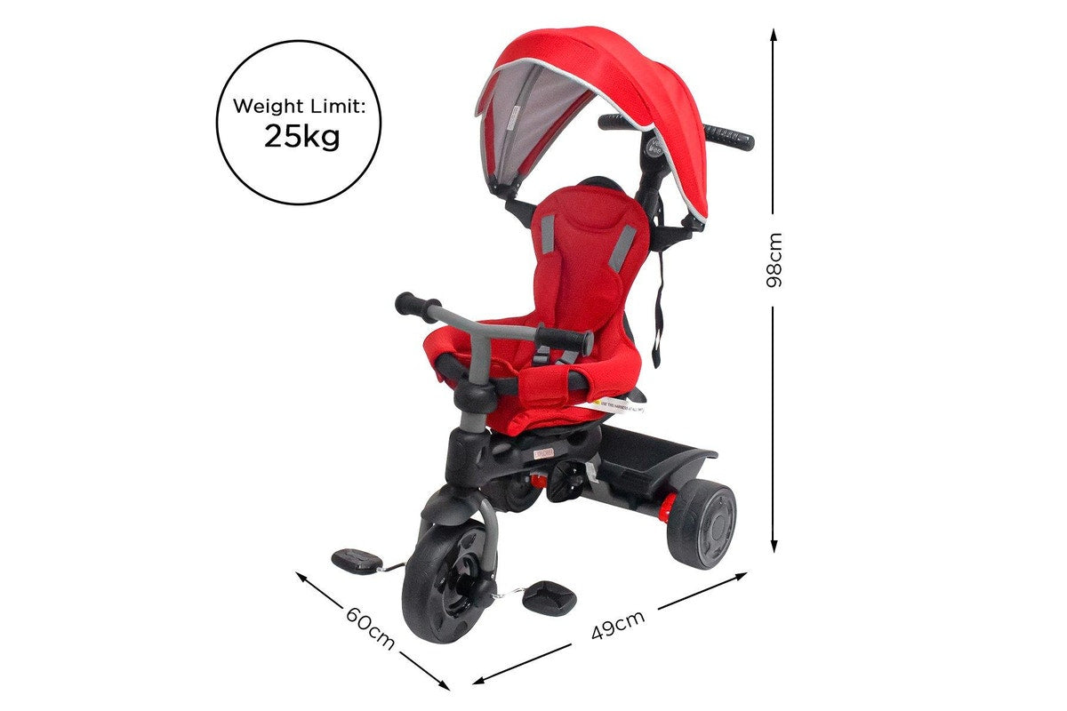 Veebee Explorer 3-stage Kids Trike With Canopy - Red