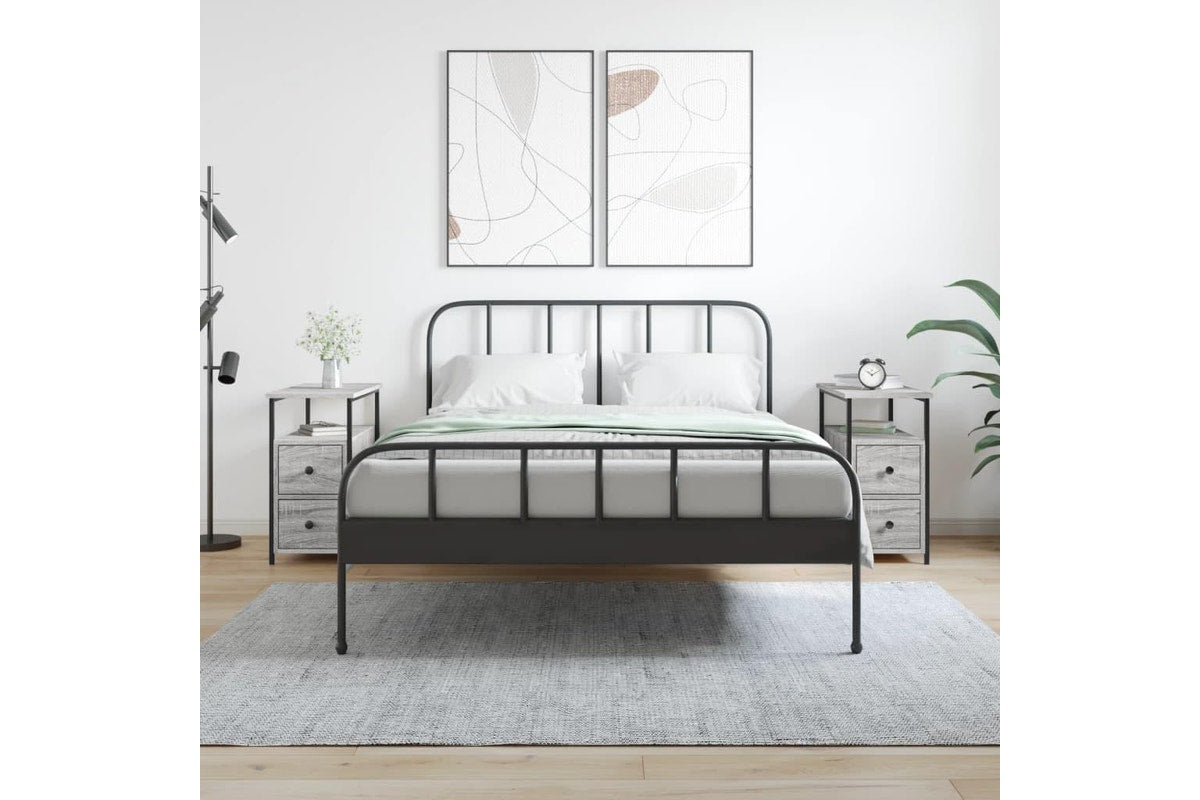 Bedside Cabinets 2 pcs Grey Sonoma 30x60x60 cm Engineered Wood vidaXL