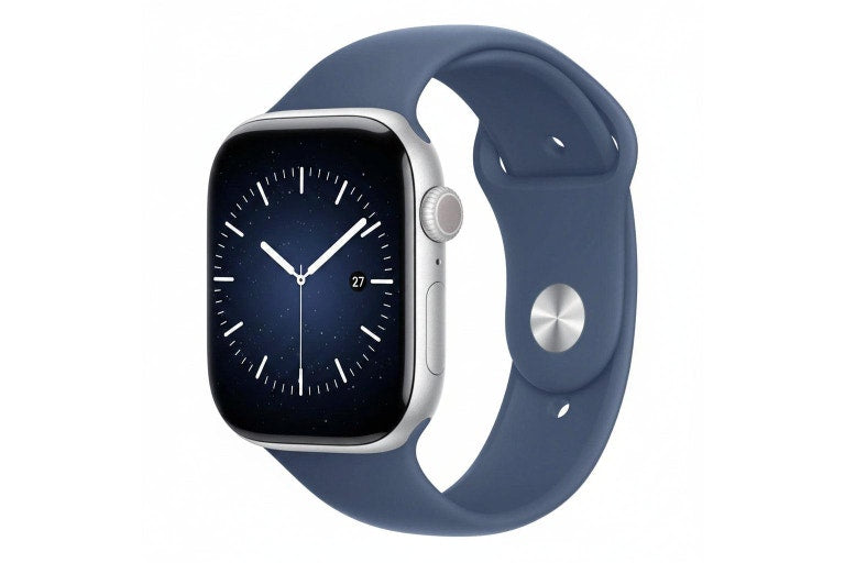 Apple Watch Series 10 GPS + Cellular 46mm - Silver Aluminium Case - Denim Sport Band (M/L)