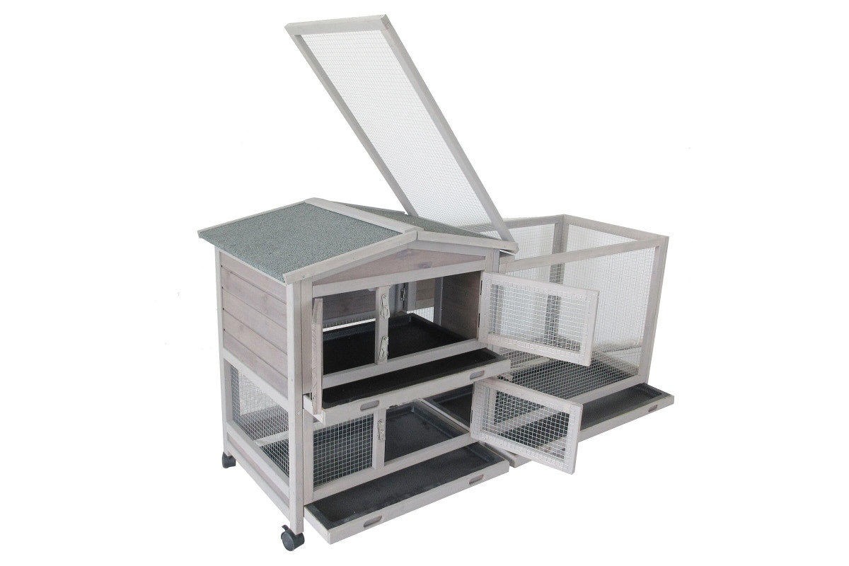 Flyline Bunny House Rabbit Hutch Guinea Pig Cage on Wheels