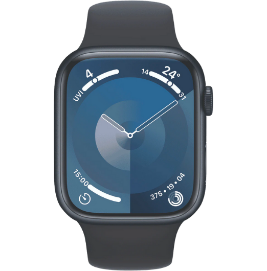 Apple Watch Series 9 GPS 41mm Midnight Aluminium Case with Midnight Sport Band - S/M