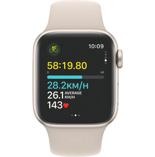 Apple Watch SE (GPS) 40mm Starlight Aluminium Case with Starlight Sport Band S/M