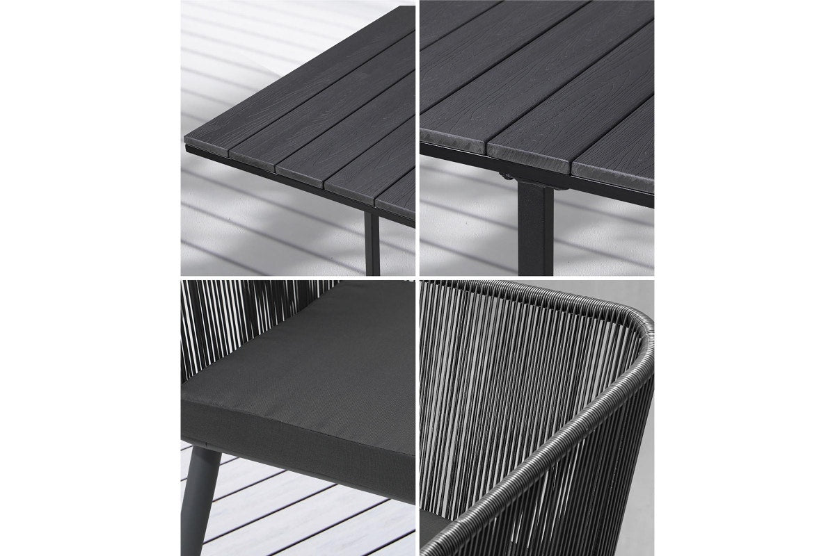 Livsip 5PCS Outdoor Dining Set Furniture Black Table
