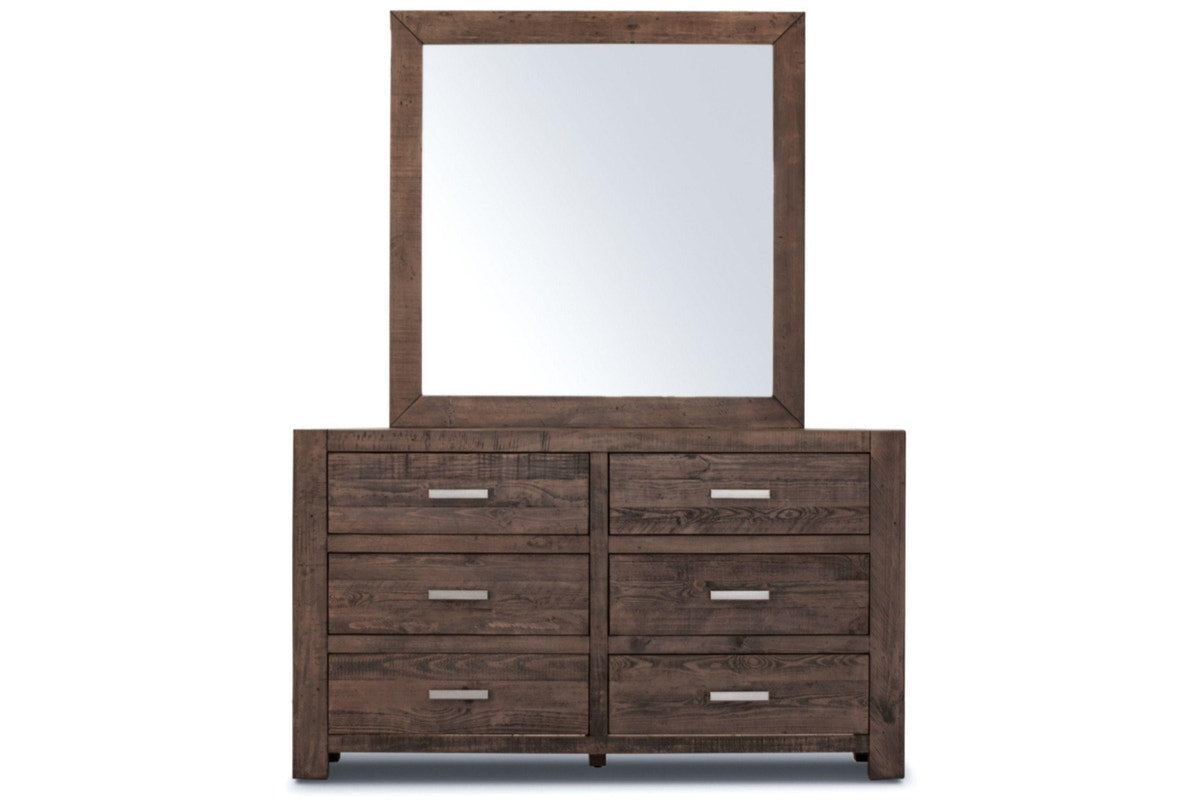 Catmint Set of 2 Bedside Dresser Mirror Bedroom Furniture Package Set Grey Stone