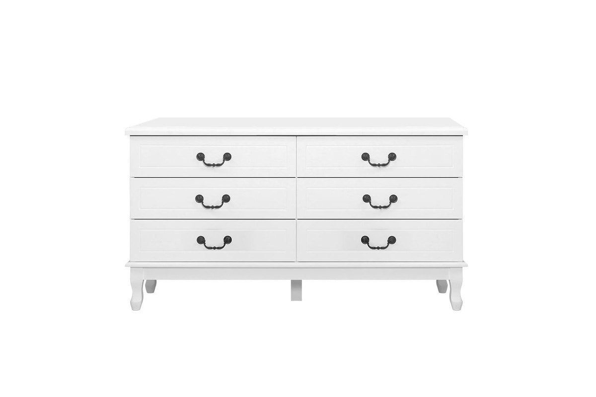 Chest of Drawers Dresser Table Lowboy Storage Cabinet White KUBI Bedroom