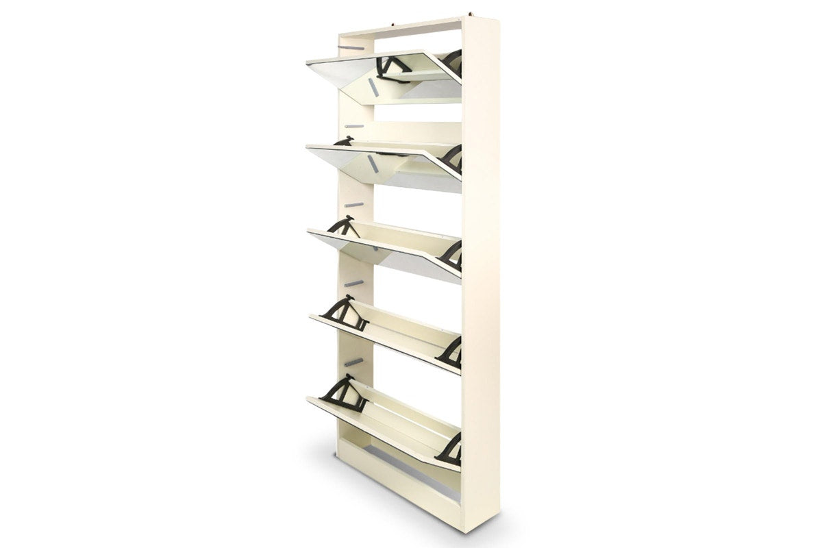 Mirrored Shoe Storage Cabinet Organizer - 63 x 17 x 170cm
