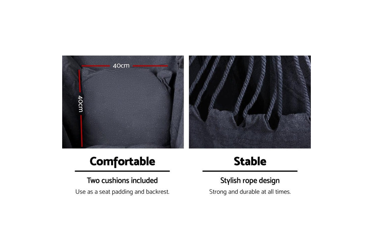 Hammock Chair with Steel Stand Hanging Hammock with Pillow Grey