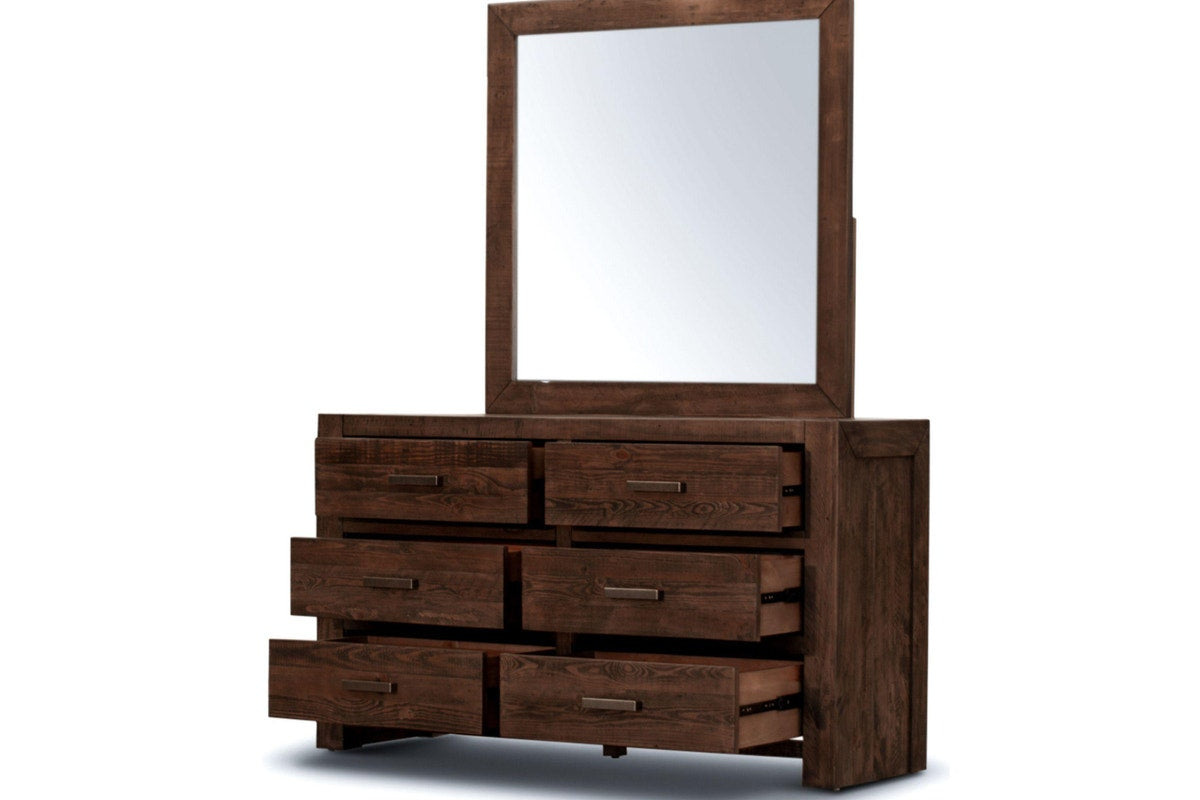 Catmint Set of 2 Bedside Dresser Mirror Bedroom Furniture Package Set Grey Stone