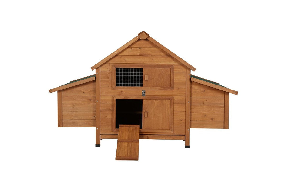 i.Pet Chicken Coop Rabbit Hutch 150cm x 68cm x 96cm Large House Run Cage Wooden Outdoor Pet Enclosure
