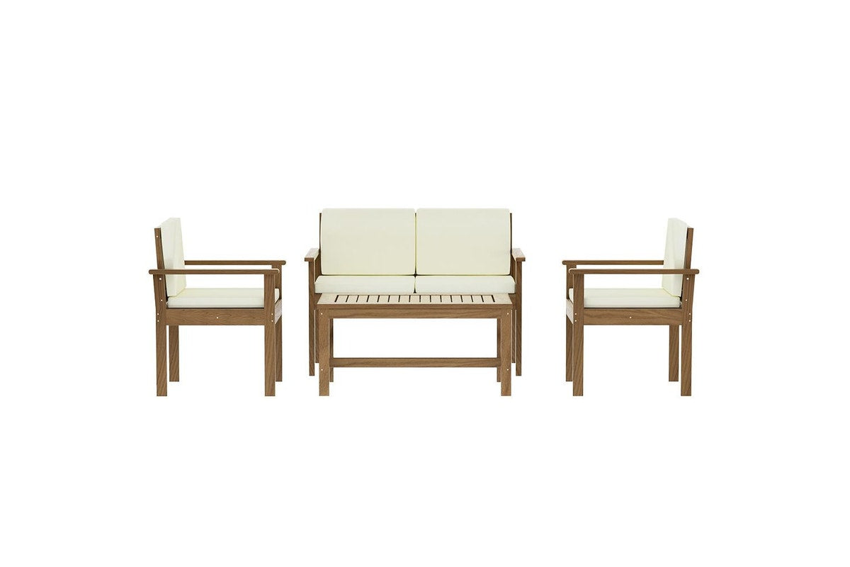 Gardeon 4-Piece Outdoor Sofa Set Wooden Couch Lounge Setting