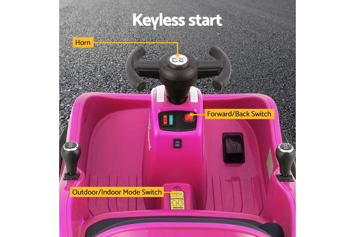 Rigo Kids Ride On Car Bumper Kart 6V Electric Toys Cars Remote Control Pink