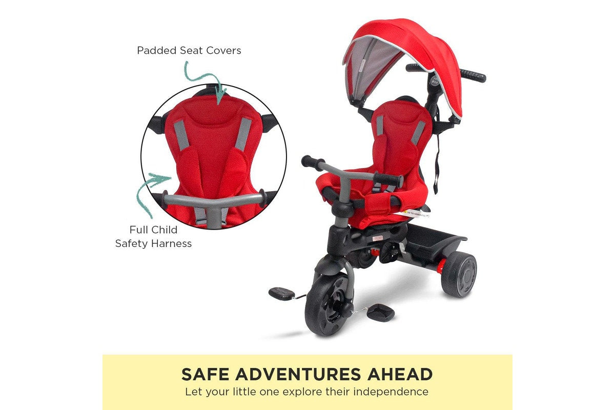 Veebee Explorer 3-stage Kids Trike With Canopy - Red