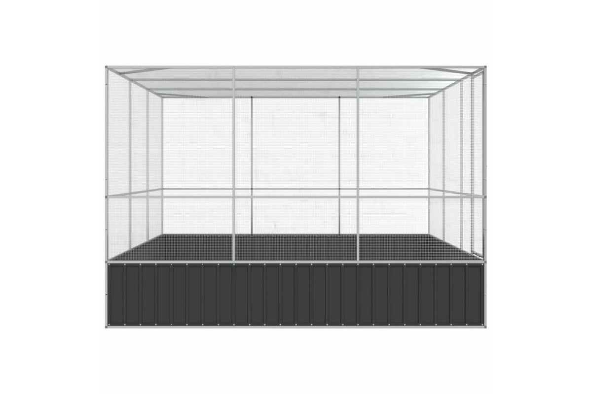 Aviary Silver 311x307x212 cm Steel vidaXL