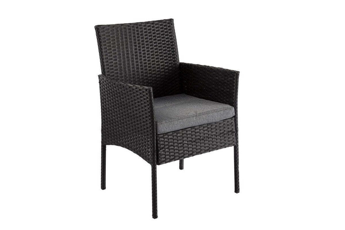 4 Seater Wicker Outdoor Lounge Set – Black Camping Chairs