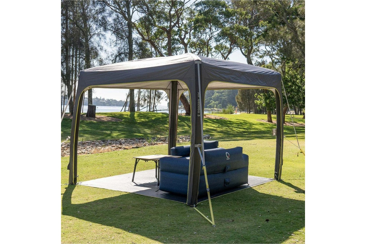 Quest Outdoors 175x80cm Air Inflatable Sofa 3 Camping Picnic Furniture Blue