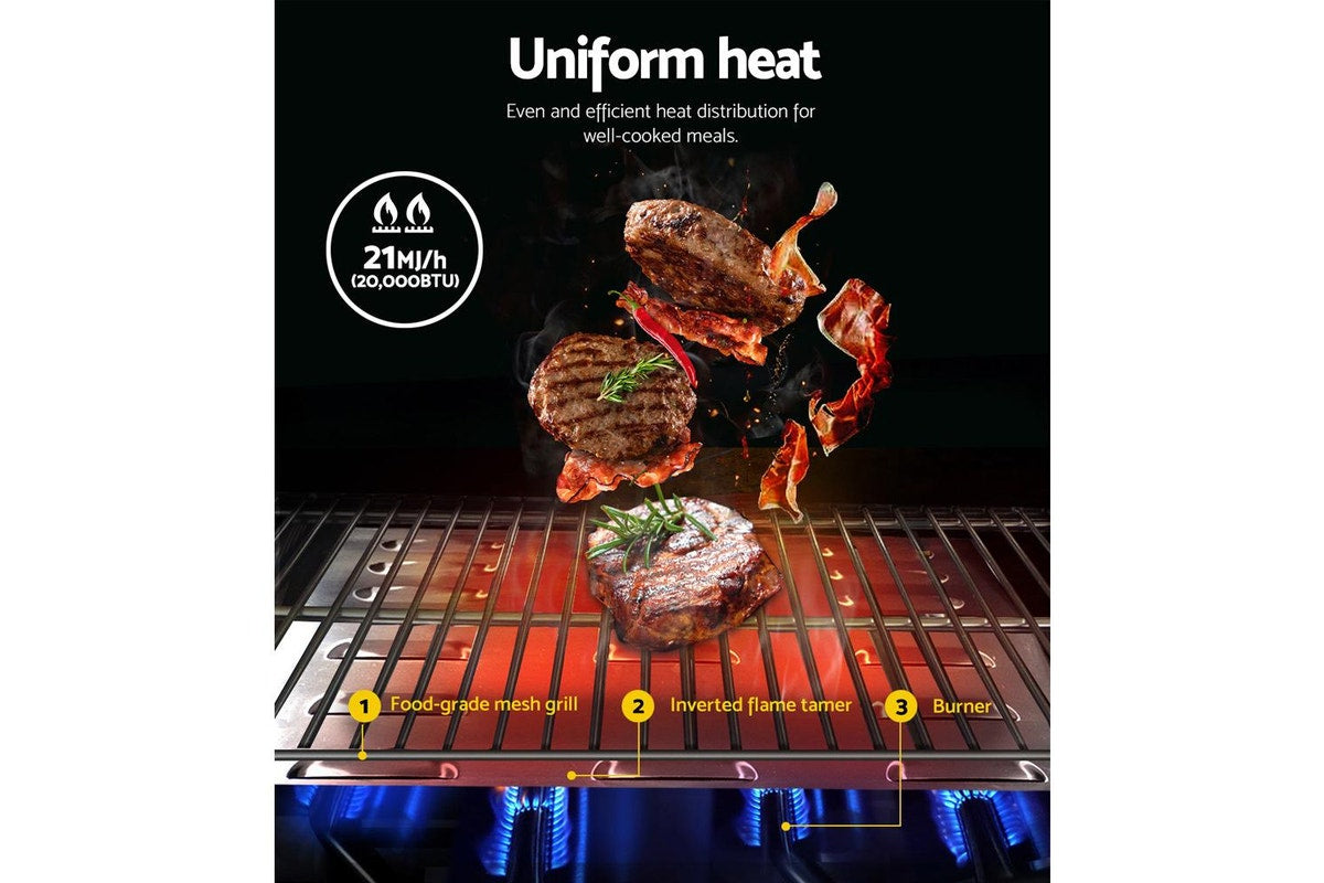 Grillz 2 Burners BBQ Grill Portable Gas Barbecue