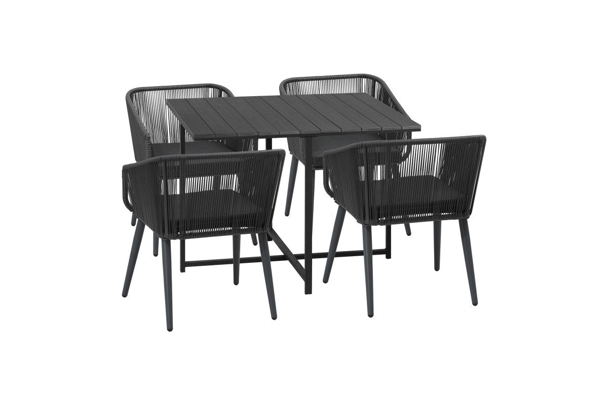 Livsip 5PCS Outdoor Dining Set Furniture Black Table