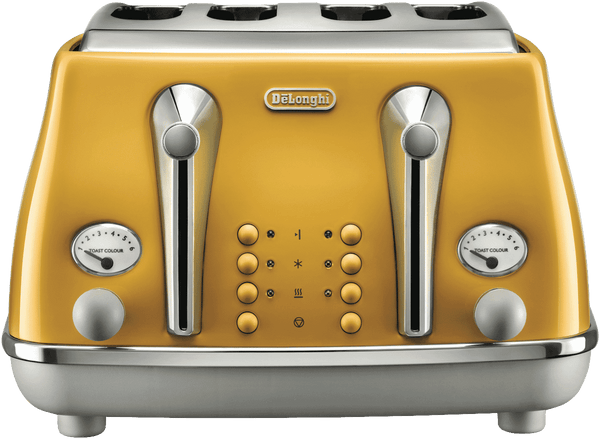 DeLonghi Icona Capitals Yellow 4 Slice Toaster