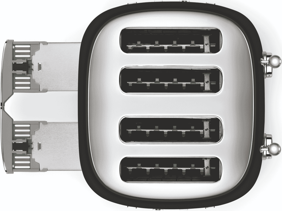 Smeg TOASTER 50's STYLE 4 SLOT BLACK - Layaway AU