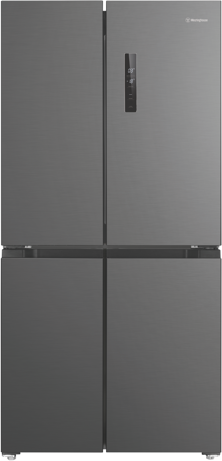 Westinghouse 496L Quad Door Refrigerator Matte Charcoal Black WQE4900BA - front view