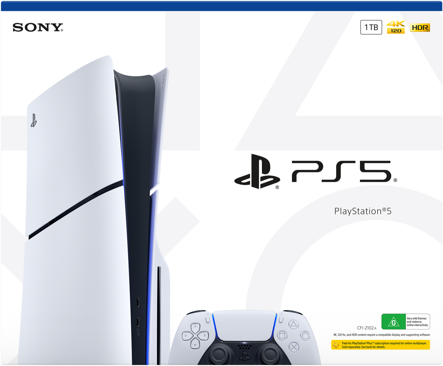 PlayStation 5 Slim Console (Disc Edition) 1TB — front view