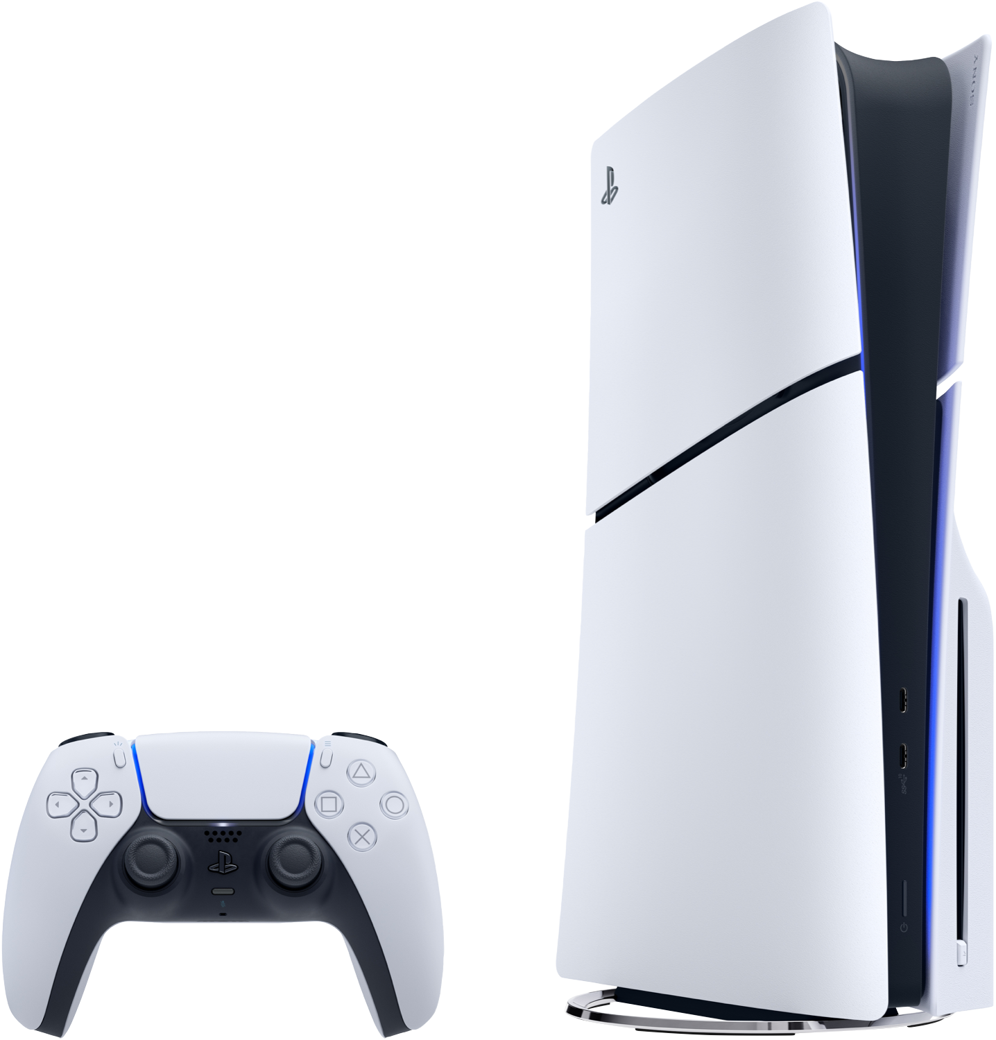 PlayStation 5 Slim Console (Disc Edition) 1TB — angled view