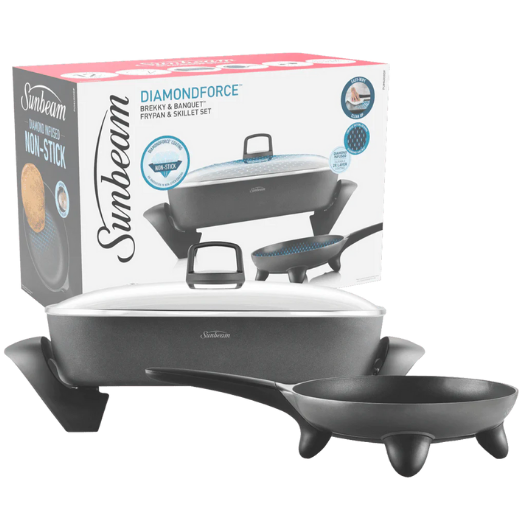 Sunbeam Diamond Force Brekky and Banquet Frypan & Skillet Set - Layaway AU