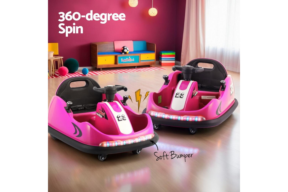 Rigo Kids Ride On Car Bumper Kart 6V Electric Toys Cars Remote Control Pink