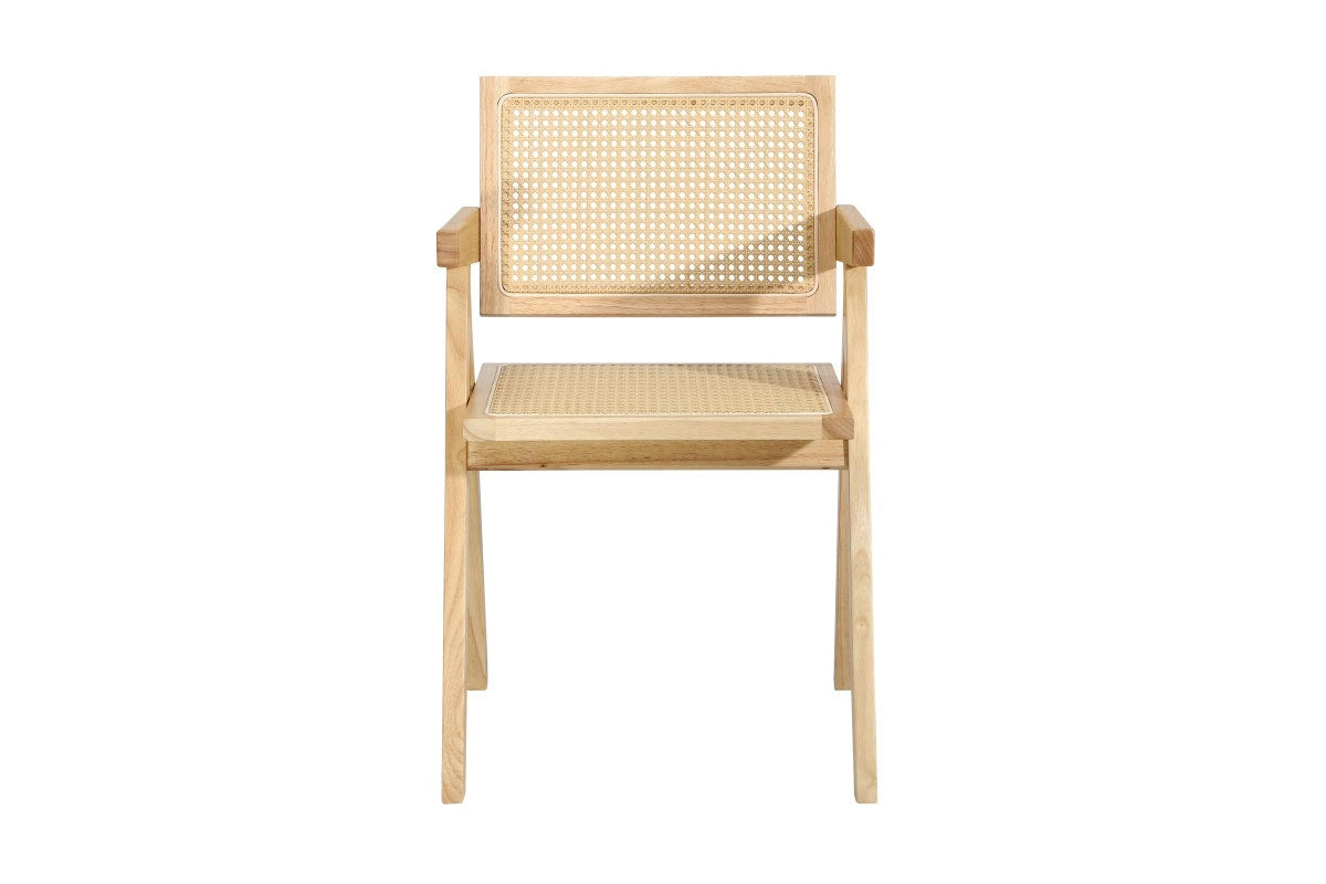 Oikiture 4x Dining Chairs Rattan Chair Wooden Accent Chair Natural