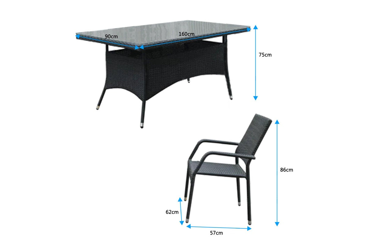 7Pcs Outdoor Dining Set Furniture Chair Table Rattan Wicker Lounge Patio Stylish
