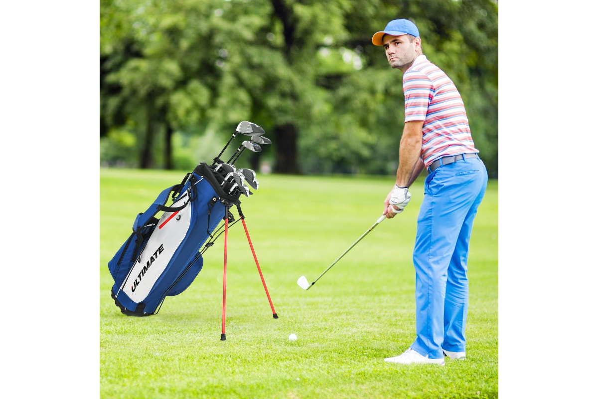 Costway Complete Men Golf Clubs Set Starters w/Stand Bag 10 Pieces Alloy/Graphite Drive, Right Hand