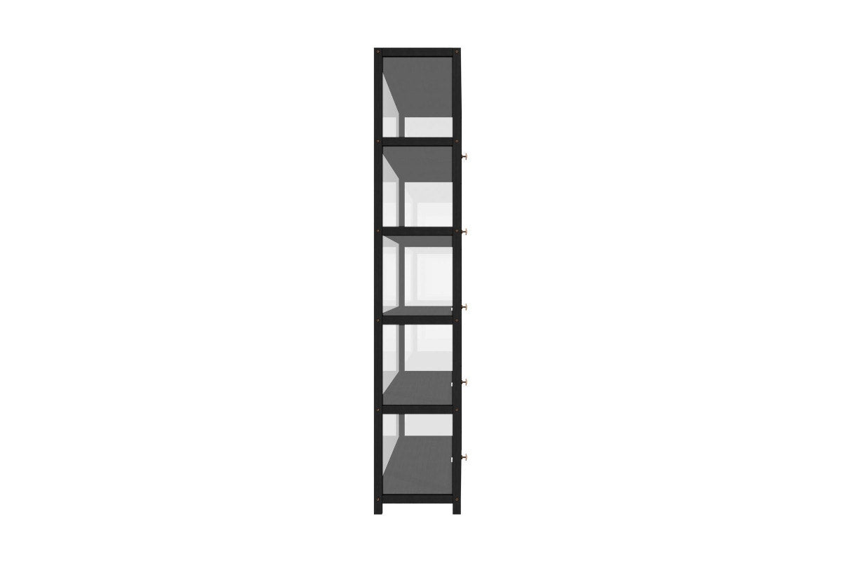 Oikiture Display Cabinet 5-Tier Shelves(Black)
