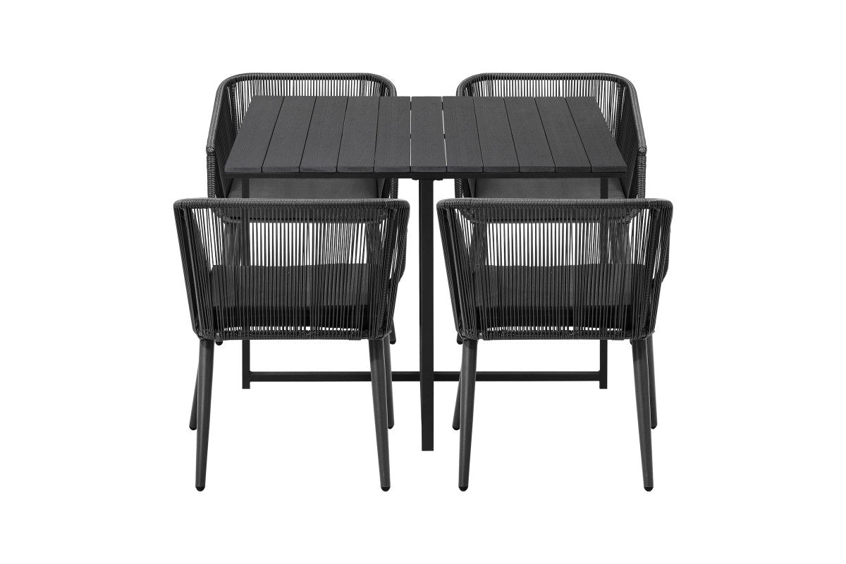 Livsip 5PCS Outdoor Dining Set Furniture Black Table