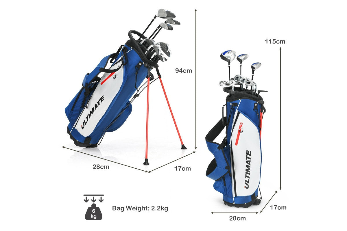 Costway Complete Men Golf Clubs Set Starters w/Stand Bag 10 Pieces Alloy/Graphite Drive, Right Hand