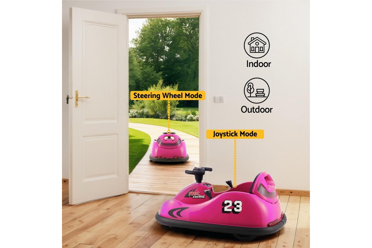 Rigo Kids Ride On Car Bumper Kart 6V Electric Toys Cars Remote Control Pink